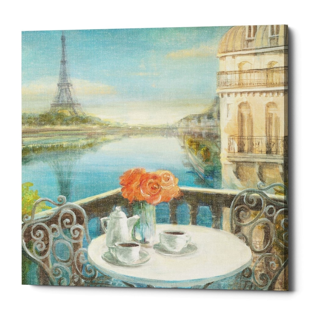 Epic Graffiti "Morning on the Seine" by Danhui Nai, Giclee Canvas Wall Art - 26" x 26"
