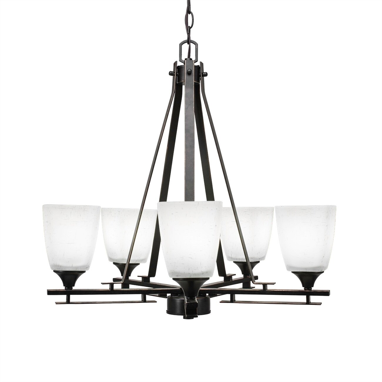Uptowne 5 Light Chandelier Shown In Dark Granite Finish With 4.5" Clear Bubble Glass - dark granite - Chandeliers For Bedrooms by Overstock.com