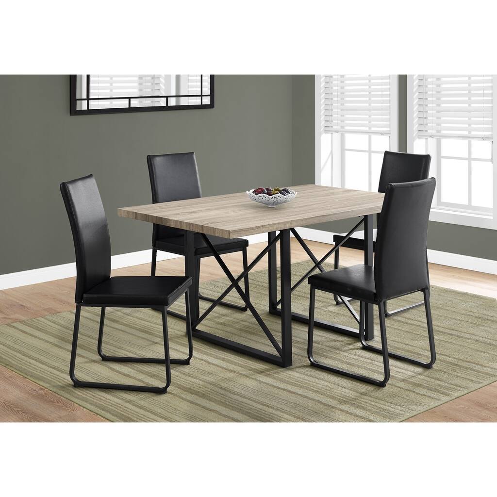 Dark Taupe and Dark Metal 36-inch x 60-inch Dining Table