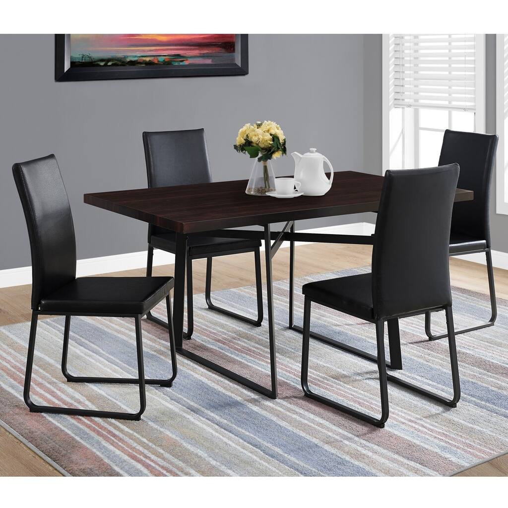 Cappuccino Black Metal Dining Table (36" x 60")