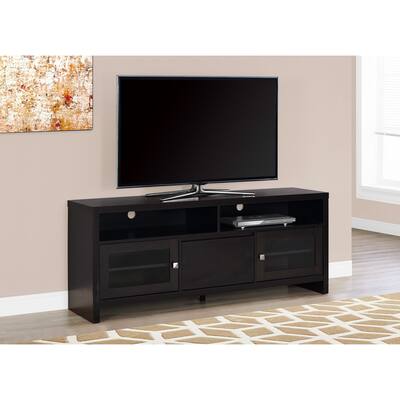 TV STAND - 60-inch CAPPUCCINO WITH GLASS DOORS