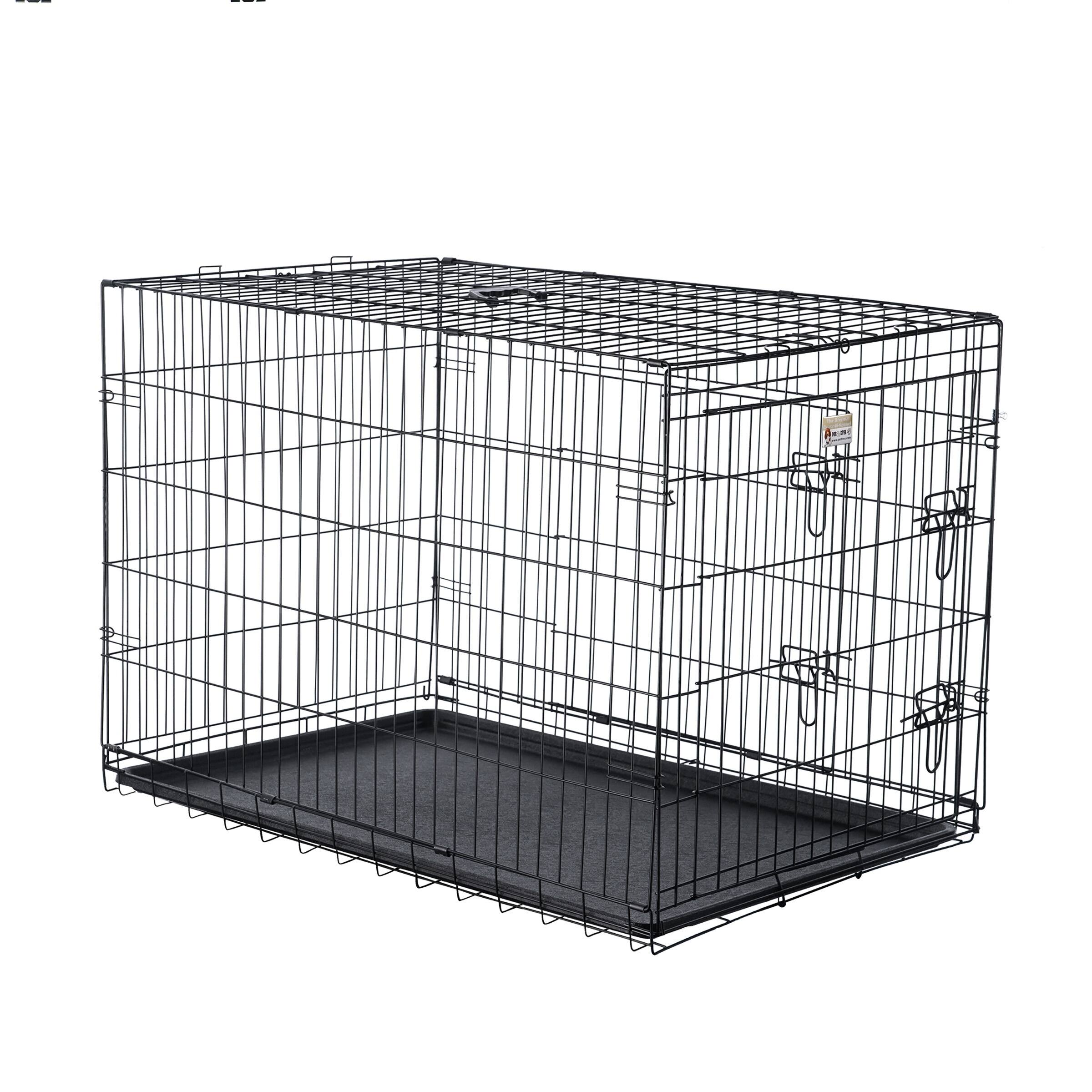 Petmaker 42" Folding Pet Crate Double Door Kennel Wire Cage Bed Bath & Beyond 23178102