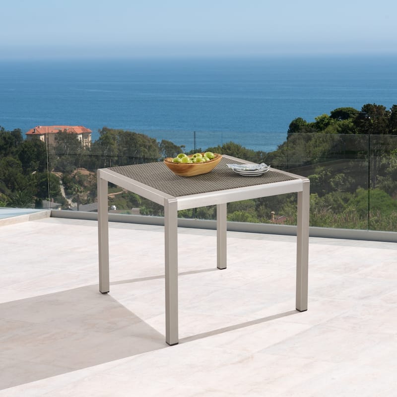 Cape Coral Silver/ Grey Anodized Aluminum Outdoor Dining Table by Christopher Knight Home - 35.00"L x 35.00"W x 30.00"H