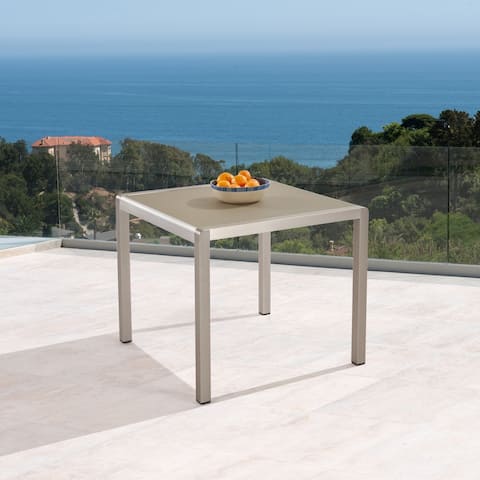 Cape Coral Silver/ Grey Anodized Aluminum Outdoor Dining Table by Christopher Knight Home - 35.00"L x 35.00"W x 30.00"H