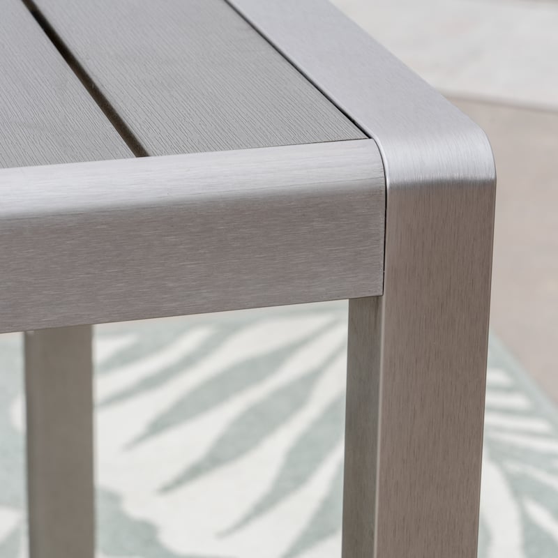 Cape Coral Silver/ Grey Anodized Aluminum Outdoor Dining Table by Christopher Knight Home - 35.00"L x 35.00"W x 30.00"H