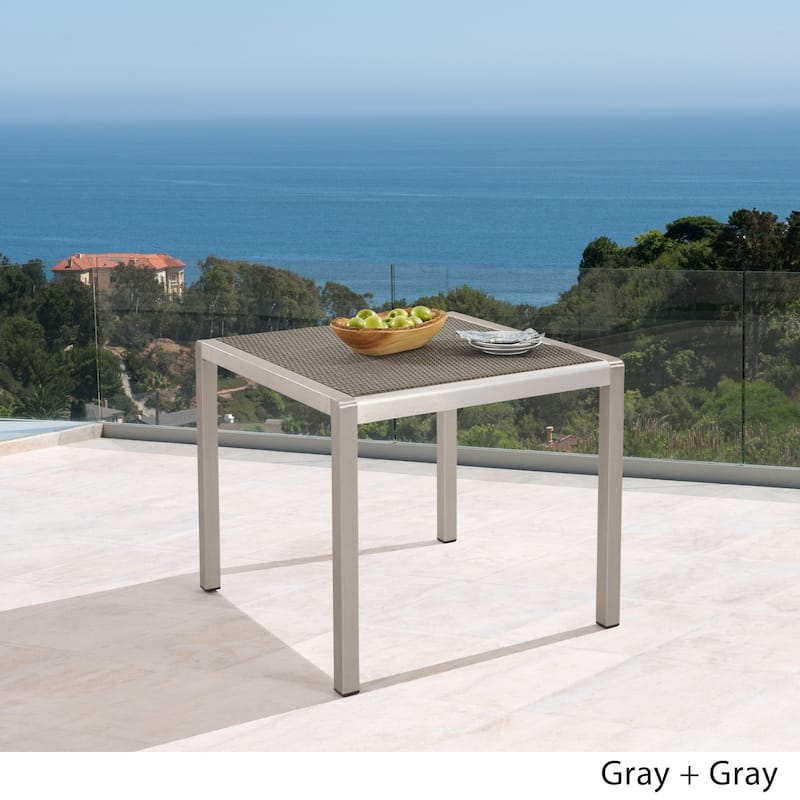 Cape Coral Silver/ Grey Anodized Aluminum Outdoor Dining Table by Christopher Knight Home - 35.00"L x 35.00"W x 30.00"H