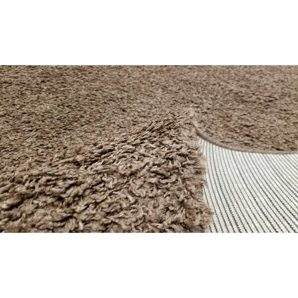 Shop Solid Light Brown Shag Area Rug 5x7 Overstock 23178189