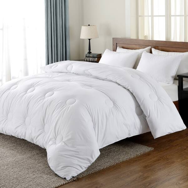 Shop Basic Beyond Down Alternative Comforter White Plush Microfiber Fiberfill Quilted Comforter With Corner Tabs Overstock 23203728