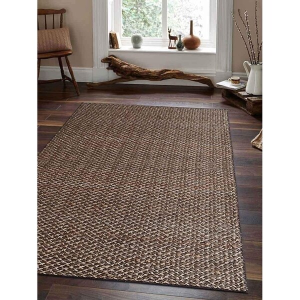 Hand Woven Jute Solid Eco Friendly Area Rug Natural