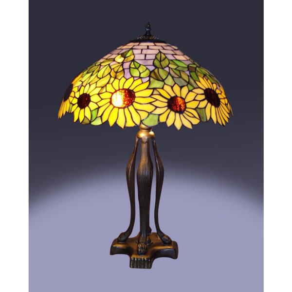 sunflower stained glass lamp