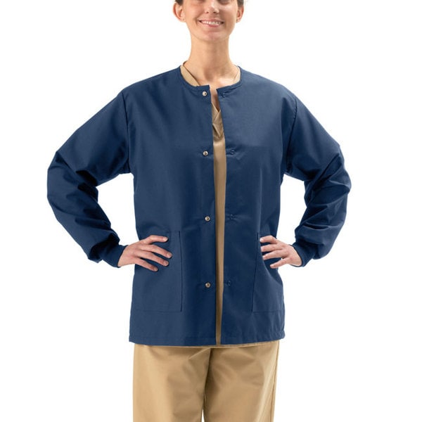 Medline Unisex Navy 2 pocket Warm up Jacket Medline Unisex Jackets