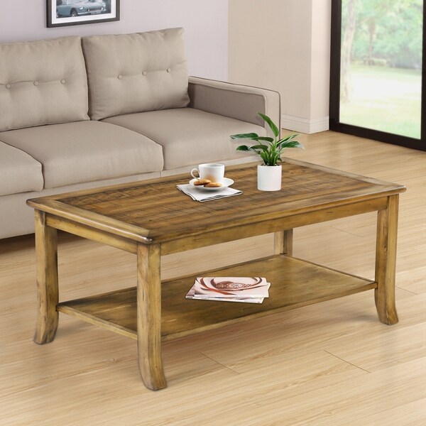 Sleeplanner Wood Top Coffee Table, Light brown 18TB12D