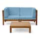 Option teak +blue cushion