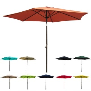 Shop Black Friday Deals On International Caravan St Kitts 8 Foot All Weather Crank And Tilt Patio Umbrella Overstock 2334485