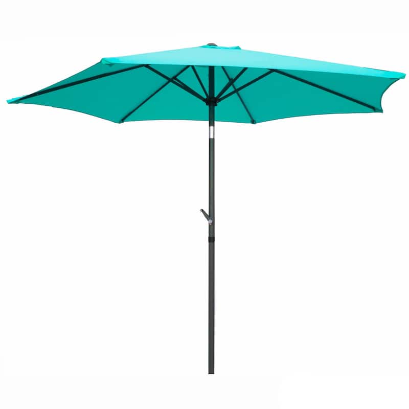 St. Kitts 8-foot Crank-and-Tilt Patio Umbrella - Aqua Blue