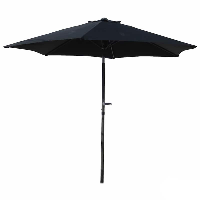 St. Kitts 8-foot Crank-and-Tilt Patio Umbrella - Black