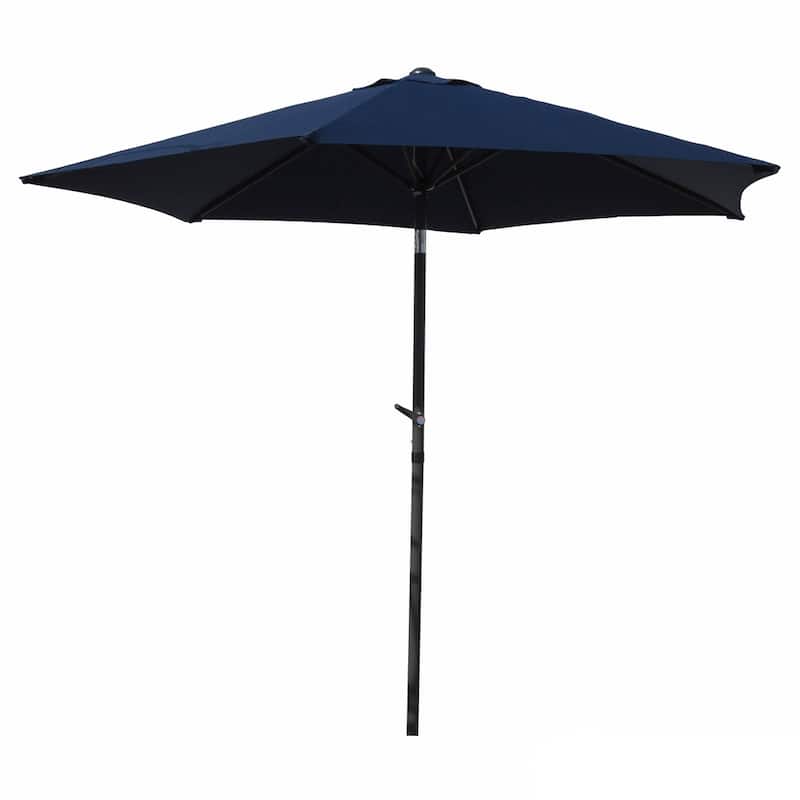 St. Kitts 8-foot Crank-and-Tilt Patio Umbrella - Navy Blue