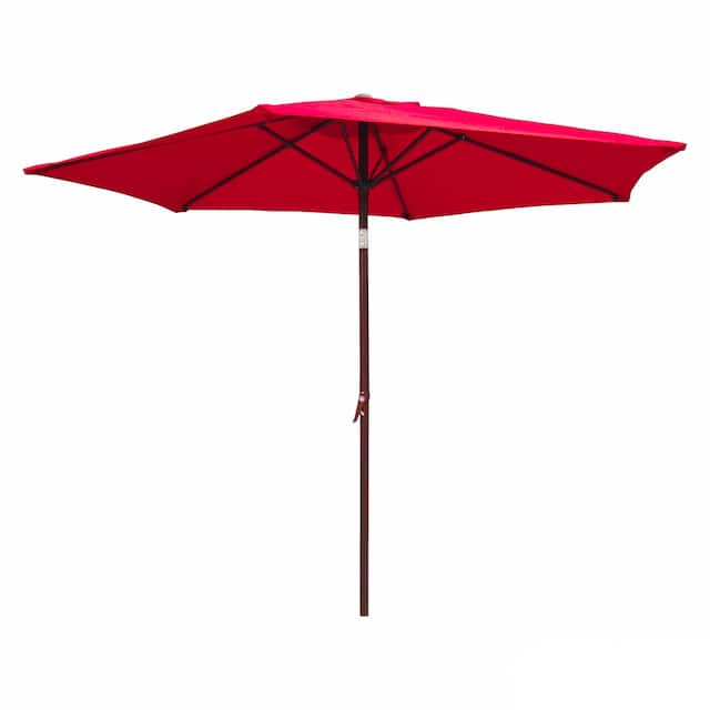 International Caravan St. Kitts 8-foot Crank-and-Tilt Patio Umbrella - Ruby Red