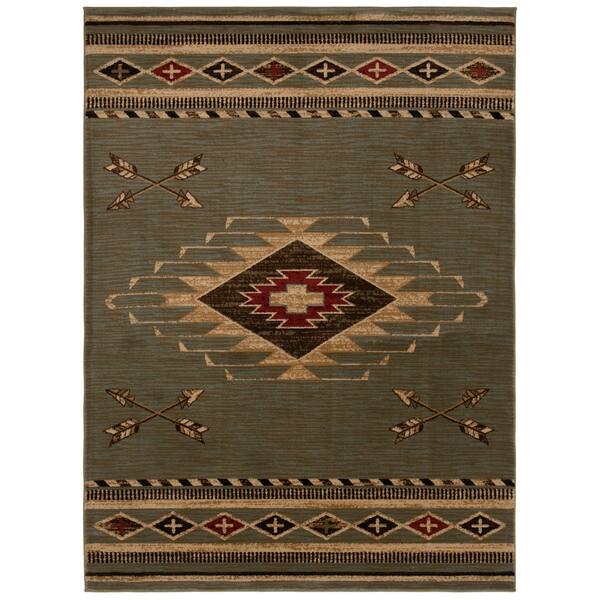 Mayberry Rugs Arrowhead Slate Blue Green Southwest Lodge Area Slate Blue Green Southwest Lodge Area
