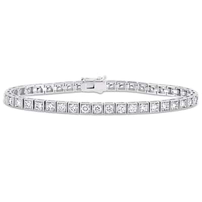 Miadora 14k White Gold 4-1/2ct TDW Diamond Tennis Bracelet