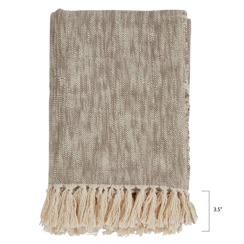 Solid Tasseled Cotton Throw