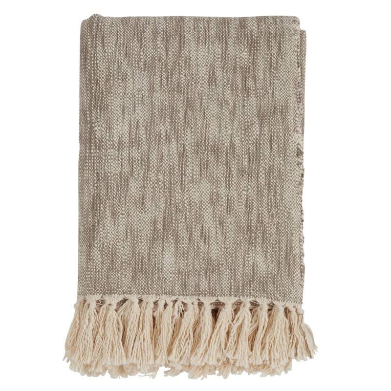 Solid Tasseled Cotton Throw