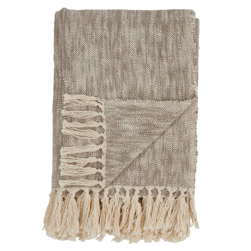 Solid Tasseled Cotton Throw