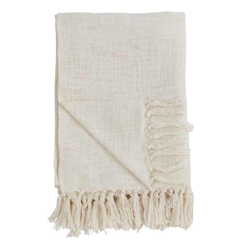 Solid Tasseled Cotton Throw