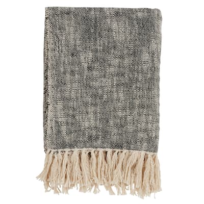 Solid Tasseled Cotton Throw