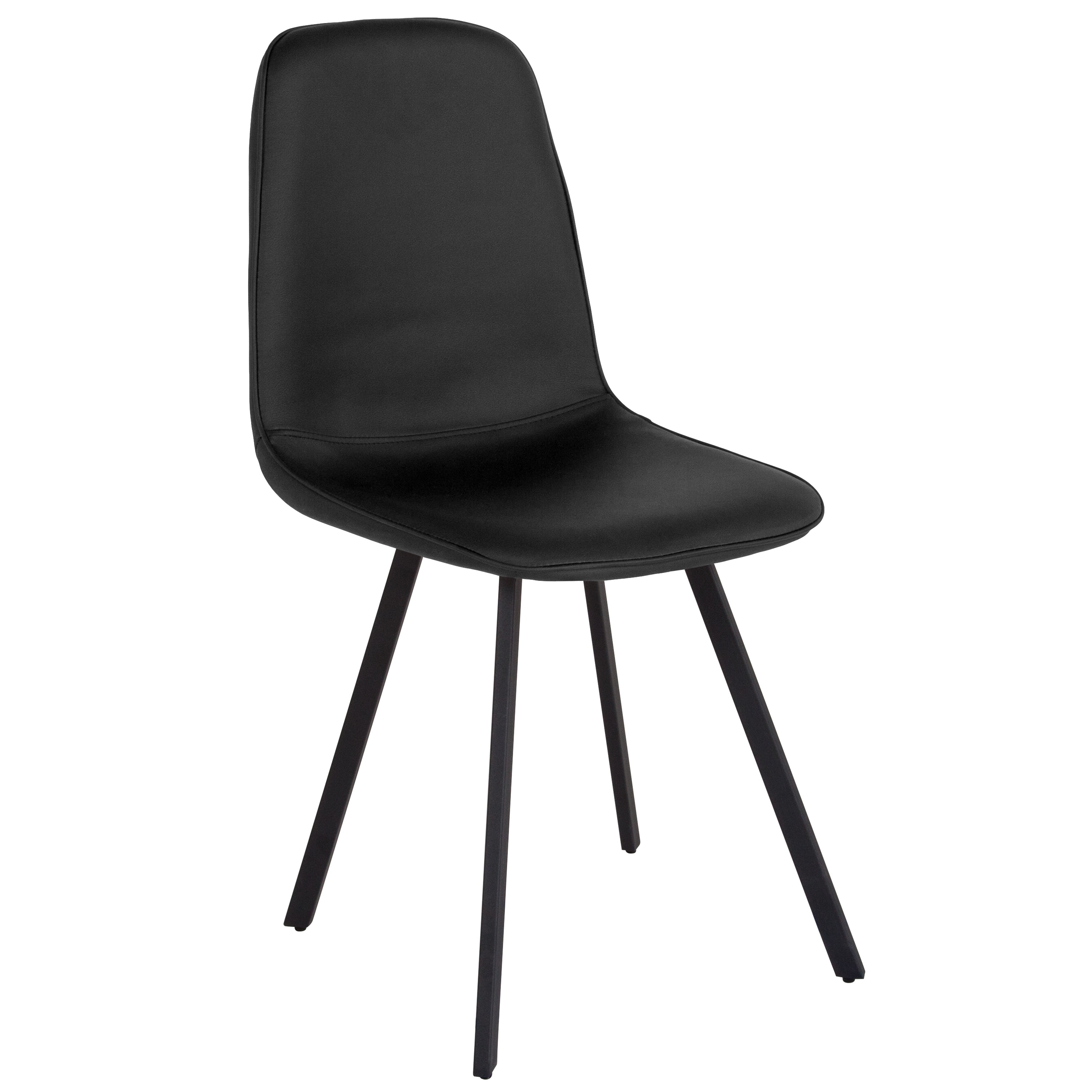 Shop Contemporary Upholstered Dining Chair In Vinyl Side Accent