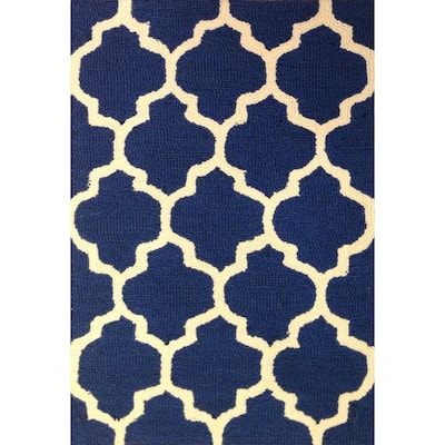 Momeni Dimensions Hand Hooked Polyester Navy Area Rug - 1'8" x 2'6"