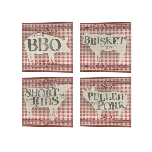June Erica Vess 'Gingham BBQ' Canvas Art (Set of 4)