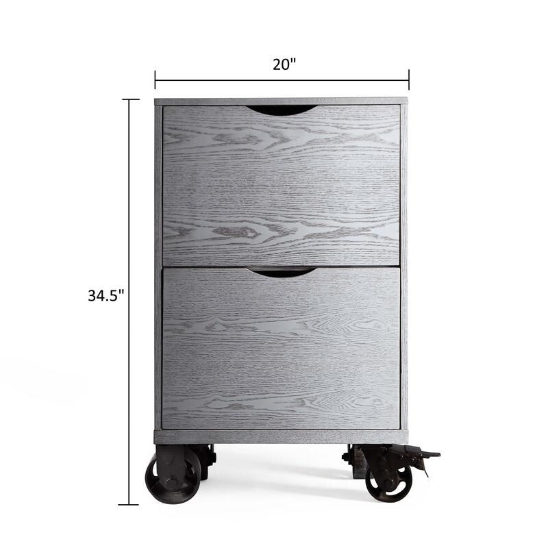 Shop Grey File Cabinet Storage Unit With Casters Overstock 23386524