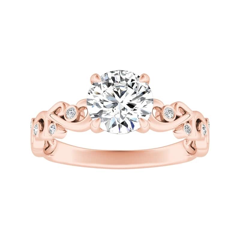 Auriya 14k Gold 1/2ctw Vintage Solitaire Diamond Engagement Ring (G-H, VS1-VS2) - 6.5 - Rose