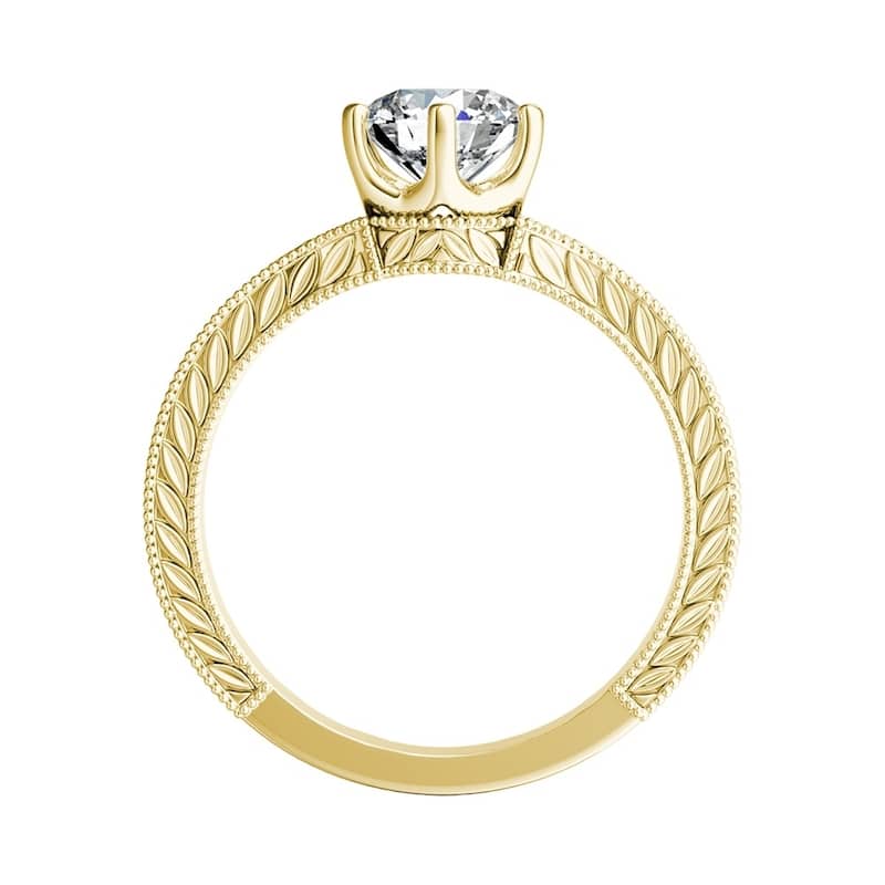 Auriya 14k Gold 1/2ctw Vintage Solitaire Diamond Engagement Ring