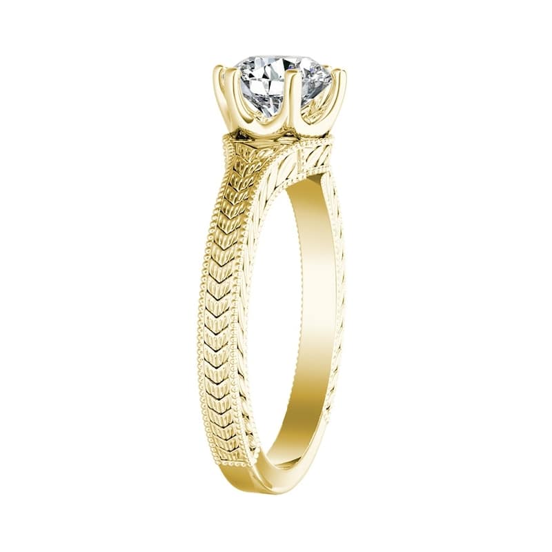 Auriya 14k Gold 1/2ctw Vintage Solitaire Diamond Engagement Ring
