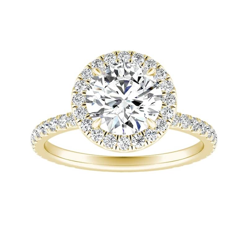 Auriya 14k Gold Classic 1 1/10ctw Round Halo Diamond Engagement Ring (G-H, VS1-VS2) - 6.5 - Yellow