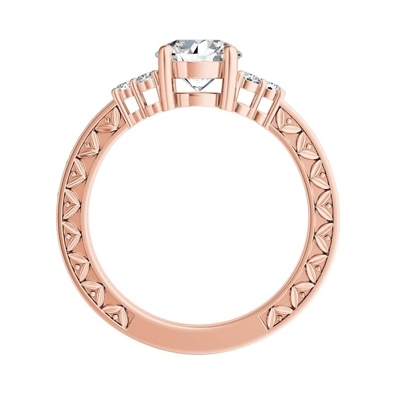 Auriya 14k Gold Ornate Vintage 5/8ctw Round Diamond Engagement Ring