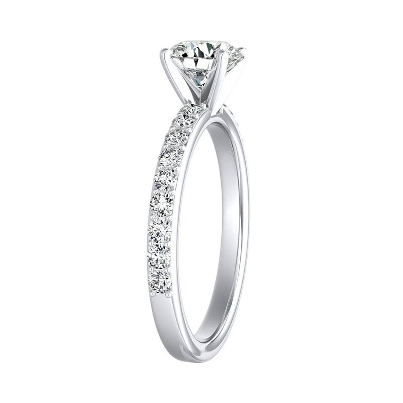 Auriya 14k Gold Classic 7/8ctw Round Diamond Engagement Ring (G-H, VS1-VS2)