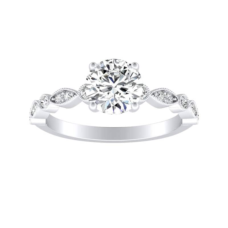 Auriya 14k Gold Vintage Milgrain Round Diamond Engagement Ring 5/8ctw (G-H, VS1-VS2)