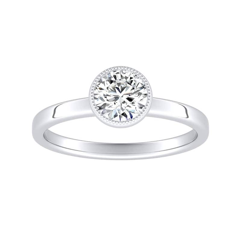 Auriya 14k Gold Vintage Bezel-set Solitaire Diamond Engagement Ring 1/2ctw Bezel-set