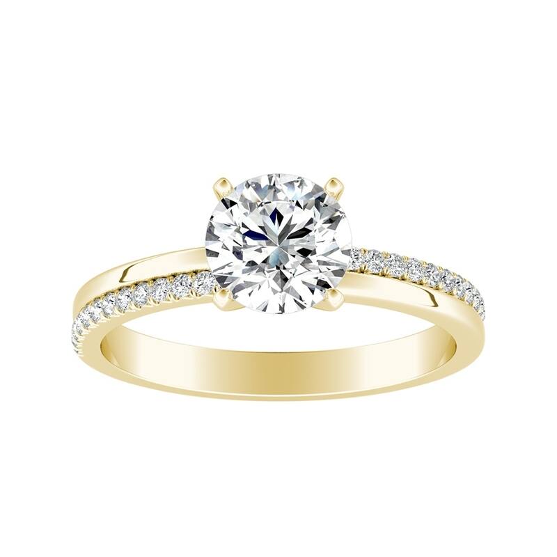 Auriya 14k Gold Modern 5/8 carat TW Round Diamond Engagement Ring (G-H, VS1-VS2)