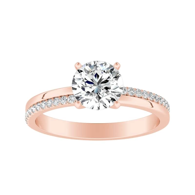 Auriya 14k Gold Modern 5/8 carat TW Round Diamond Engagement Ring (G-H, VS1-VS2)