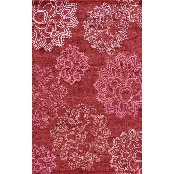 Momeni Zen Hand Tufted Wool and Viscose Magenta Area Rug - 3'6" x 5'6"