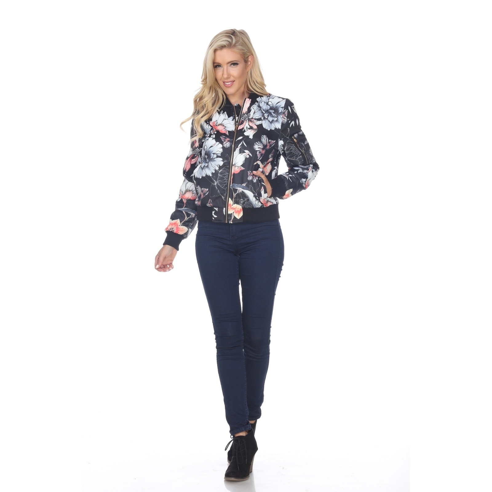 white mark bomber jacket