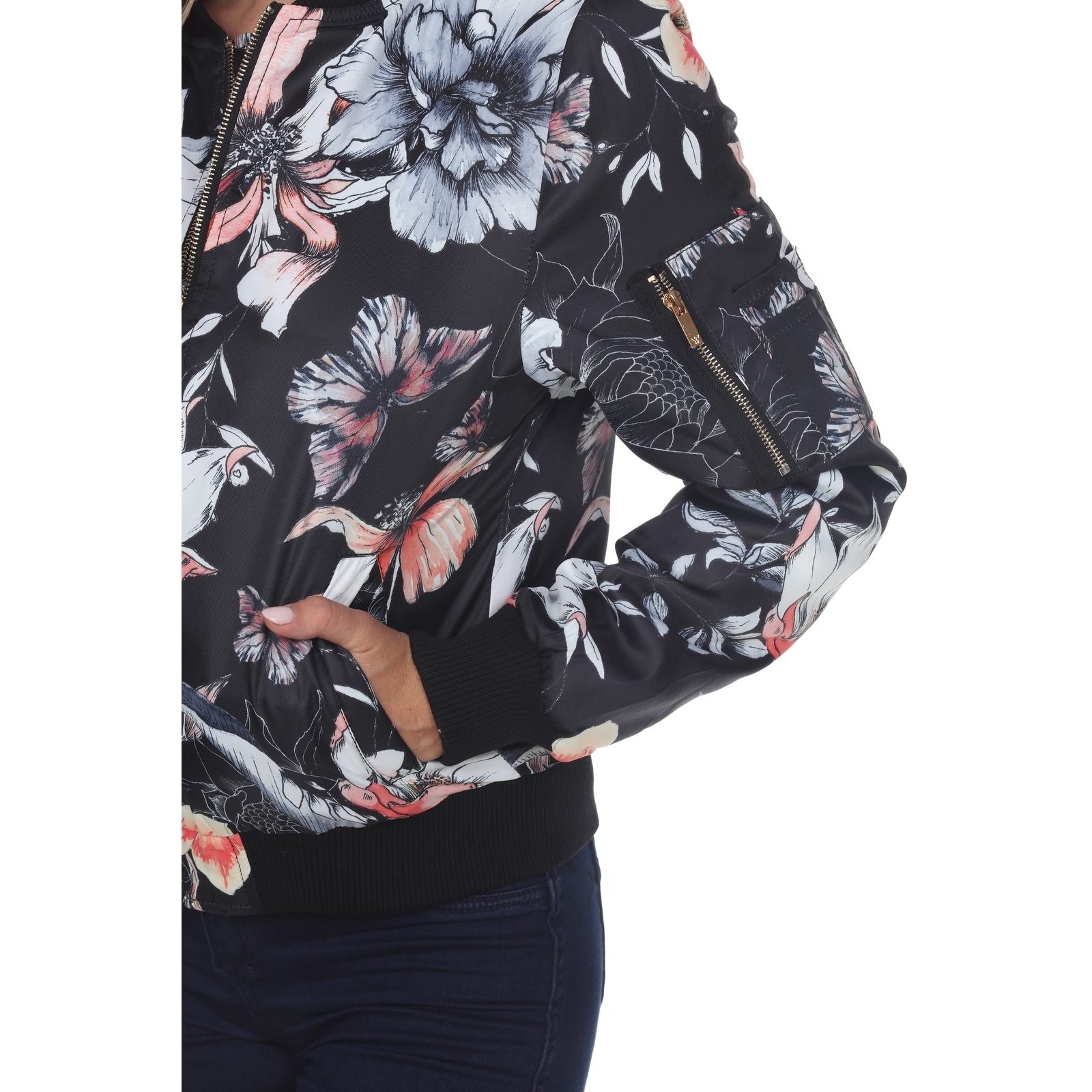 white mark bomber jacket