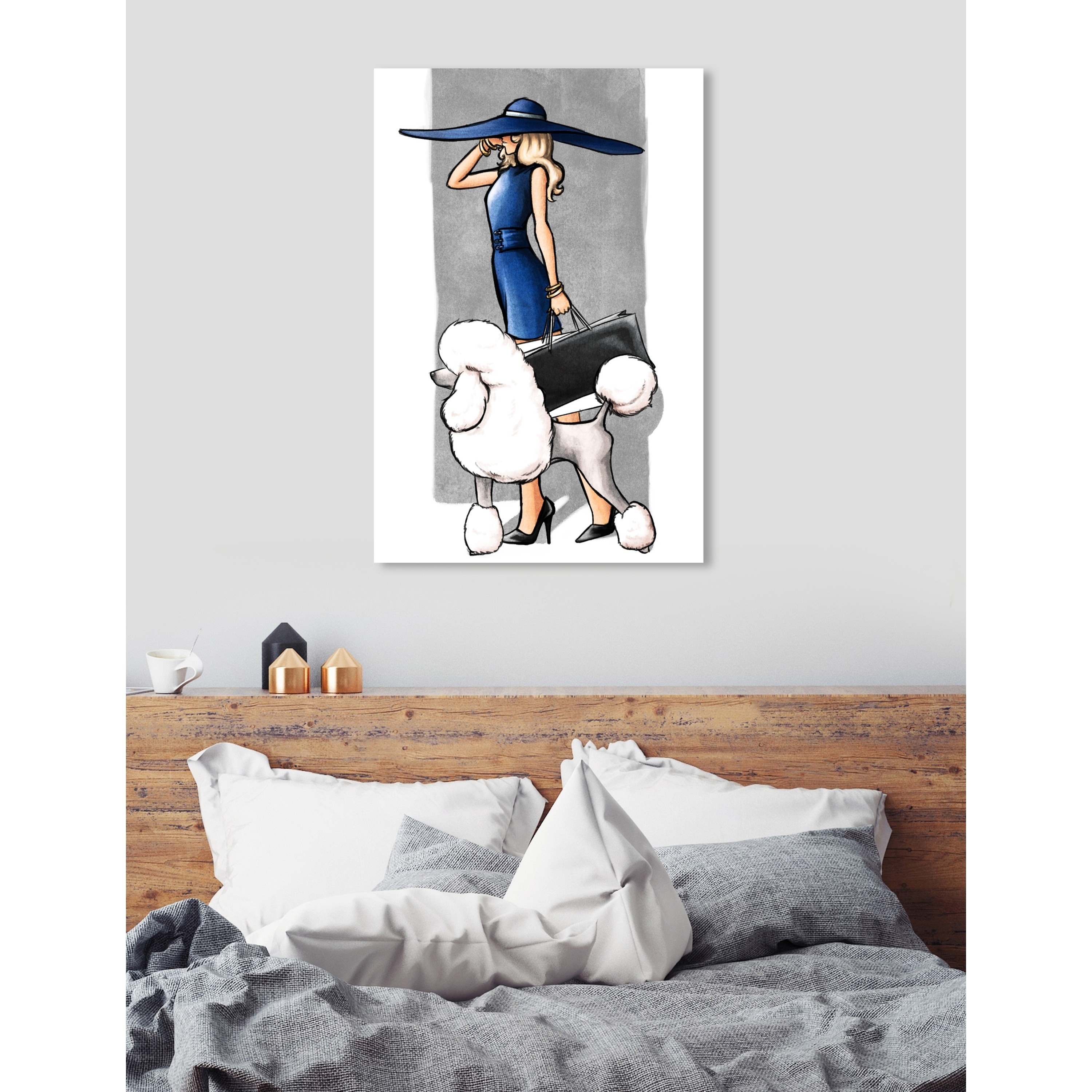 Oliver Gal 'Glam on a Stroll Blue' Fashion and Glam Wall Art