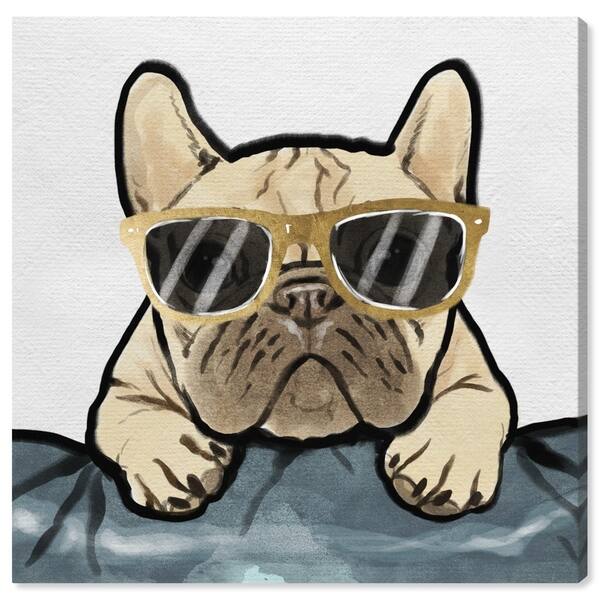 Shop Oliver Gal Gold Glasses Nerdy Frenchie Animals Wall Art Canvas Print Brown Black Overstock 23386922