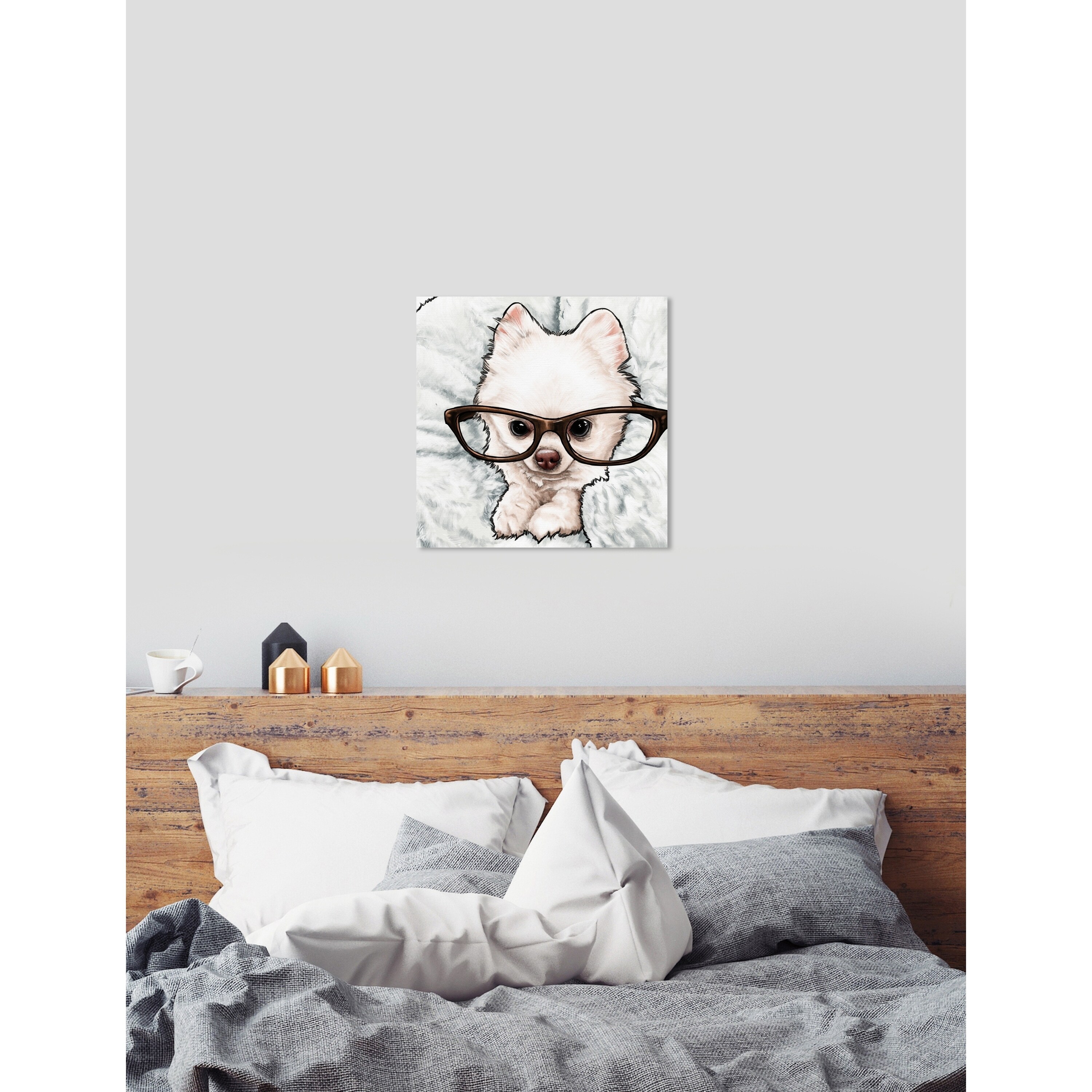 Shop Oliver Gal Glasses And Fluff Animals Wall Art Canvas Print White Gray Overstock 23386937