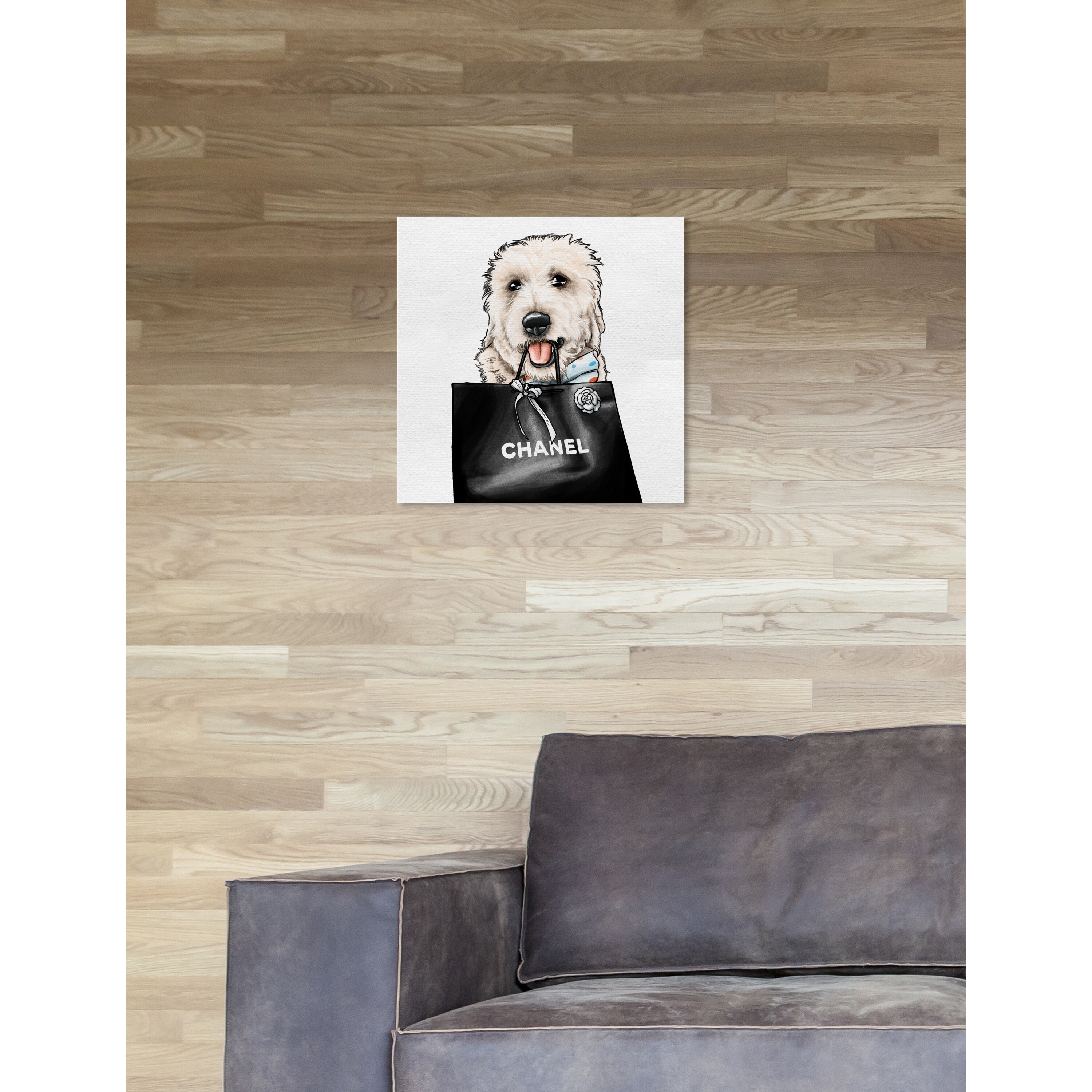 Oliver Gal 'Puppy Luxury Bag' Glam Brown Wall Art Canvas Print - Bed Bath &  Beyond - 33075325